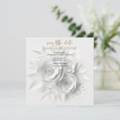 Personaliseer Trouwen Bewaar de datum Lotus goud Save The Date (Staand voorkant)