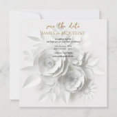 Personaliseer Trouwen Bewaar de datum Lotus goud Save The Date (Voorkant)