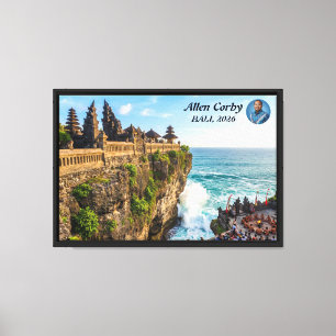 Personaliseer Uluwatu Bali Tempelklif Reis Canvas Afdruk
