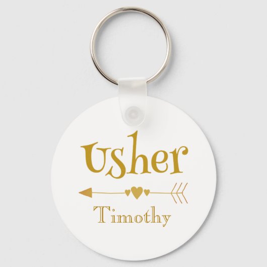 Personaliseer Usher Wedding Favor Gift Sleutelhanger (Voorkant)
