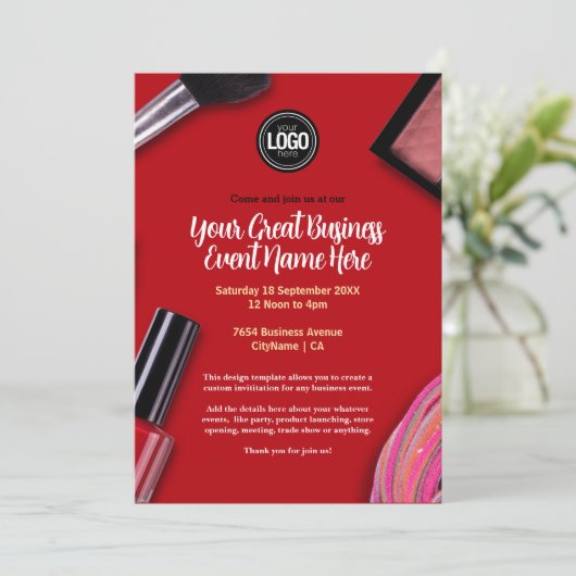 Personaliseer uw bedrijf | Modern make-upbedrijf Kaart (Staand voorkant)