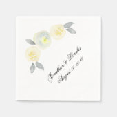 Personaliseer uw bruiloft servetten Gele Bloemen (Voorkant)