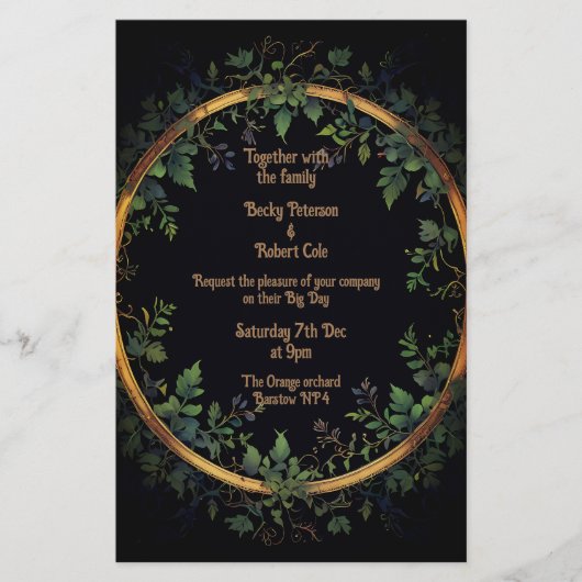 Personaliseer uw bruiloft uitnodiging briefpapier (Voorkant)