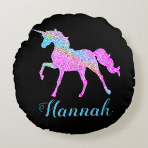 Personaliseer uw eigen Unicorn-Sierkussen Rond Kussen