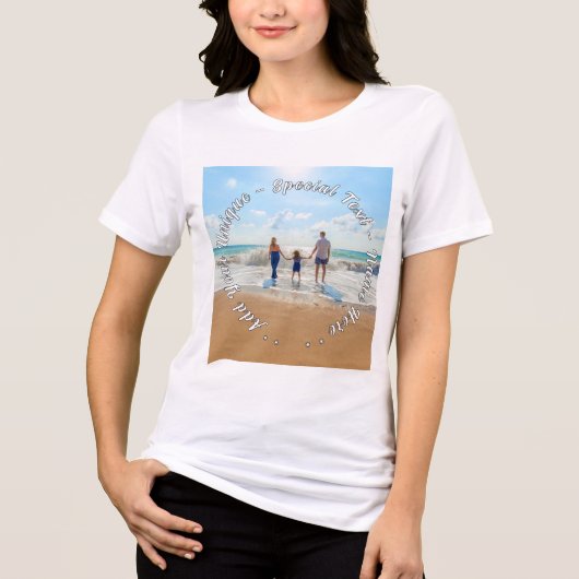 Personaliseer uw foto met aangepaste tekst Tri-Blend shirt (Voorkant)