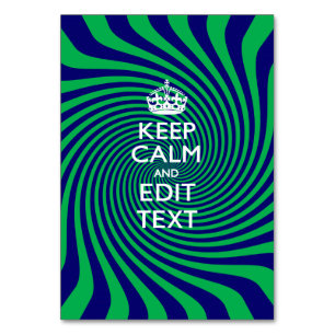 Personaliseer uw Keep Calm Blauw en Groen Twist Kaart