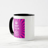 Personaliseer uw 'Keep Calm'-Gezegde op roze werve Mok (Voorkant links)