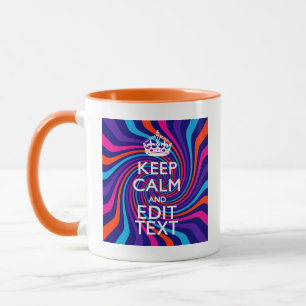 Personaliseer uw Keep Calm Text Multicolored Swirl Mok