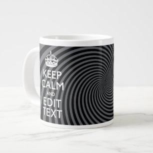Personaliseer uw Keep Calm Text op Black Swirl Jumbo Mok