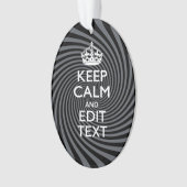 Personaliseer uw Keep Calm Text op Black Swirl Ornament (voorkant)