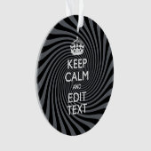 Personaliseer uw Keep Calm Text op Black Swirl Ornament (voorkant)