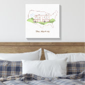 Personaliseer uw roadtrip USA Canvas Print (Insitu (Slaapkamer))