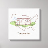 Personaliseer uw roadtrip USA Canvas Print (Voorkant)