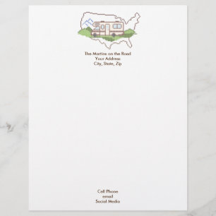 Personaliseer uw roadtrip USA Letterhead Briefhoofd