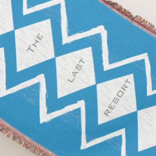 Personaliseer uw strand House Aqua Gray Zig Zag Deken