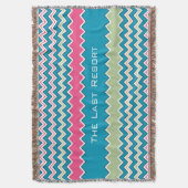 Personaliseer uw strand House Aqua Pink Zig Zag Deken (Voorkant Verticaal)