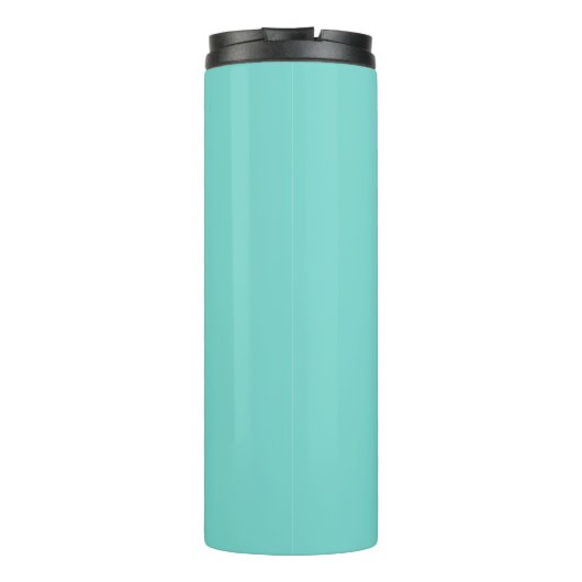 Personaliseer Verticale Zwarte Script Naam, Licht  Thermosbeker (Achterkant)