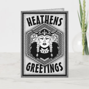Personaliseer Viking Shield Maiden Heathens Greeti Kaart