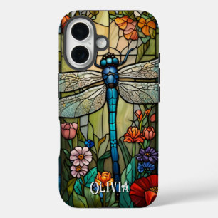 Personaliseer vintage art nouveau boho libel iPhone 16 hoesje