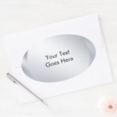 Personaliseer Voeg Uw Tekst Toe Metallic Zilveren Ovale Sticker (Envelop)