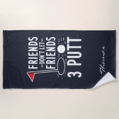 Personaliseer Vrienden Laat vrienden 3 Putt Golf n Strandlaken (Voorkant)