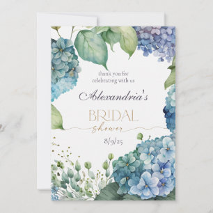 Personaliseer Vrijgezellenfeest Blauwe Hortensia's Bedankkaart