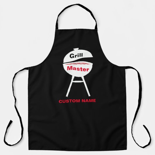 Personaliseer w Naam Custom Black Chef Mannen Vrou Schort (Voorkant)