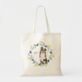 Personaliseer Waterverf Australian Shepherd Tote Bag (Voorkant)