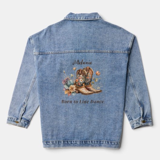 Personaliseer Westerne Boho Line Dancing Denim Jacket (Achterkant)