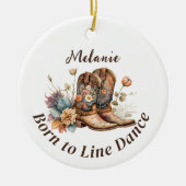 Personaliseer Westerne Boho Line Dancing Keramisch Ornament (Voorkant)