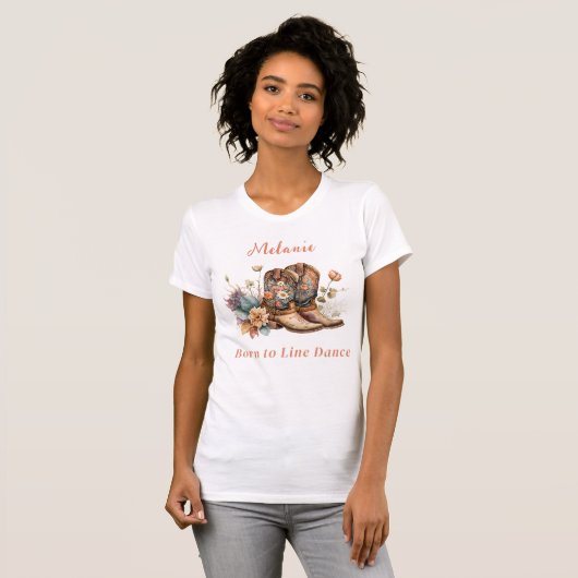 Personaliseer Westerne Boho Line Dancing T-shirt (Voorkant volledig)