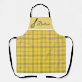 Personaliseer Yellow Plaid Schort (Voorkant)