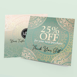 Personaliseer zakelijke Logo Elegant Green Yoga Kortingskaartje