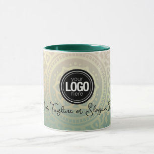 Personaliseer zakelijke Logo Elegant Green Yoga Mok