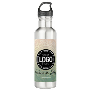Personaliseer zakelijke Logo   Elegant Green Yoga Waterfles