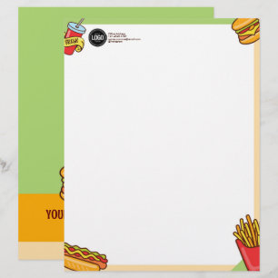 Personaliseer zakelijke Logo Hamburger Hotdog-th Briefhoofd