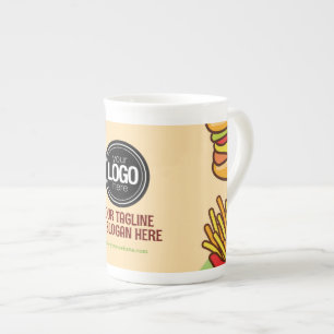Personaliseer zakelijke Logo   Hamburger Hotdog-th Porselein Kop