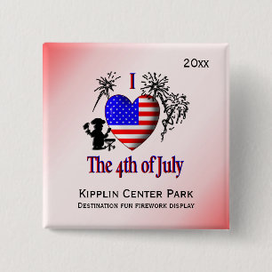 Personaliseer Zakelijke Pins 4 juli Vierkante Button 5,1 Cm