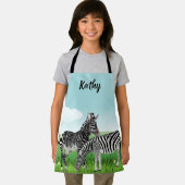 Personaliseer Zebra Print all Over Kids  Schort (Insitu)