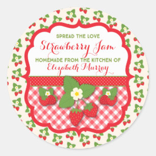 Personaliseer Zelfgemaakt Strawberry Jam Label