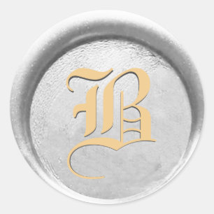 *~* PERSONALISEER Zilver Gouden Waszegel Trouwlett Ronde Sticker