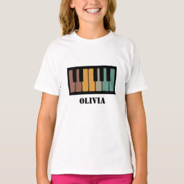 Personaliseer Zwart-witte pianotoetsen T-shirt
