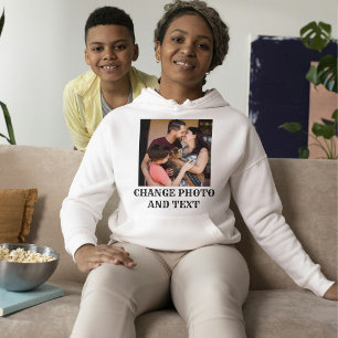 Personaliseer Zwarte Witte Kat Liefhebber Familie  Hoodie