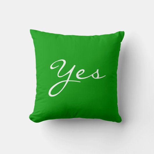 Personaliseerbaar! Fun "JA/NEE" Green & Red Pillow Kussen (Voorkant)