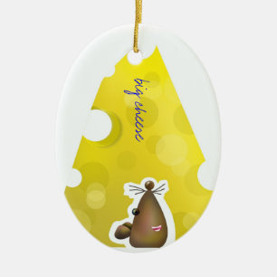 Personaliseerbaar: Grote kaas Keramisch Ornament