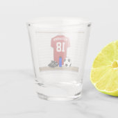 Personaliseerbaar Rood Wit Voetbalshirt Shot Glas (Achterkant)