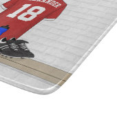 Personaliseerbaar Rood Wit Voetbalshirt Snijplank (Hoek)