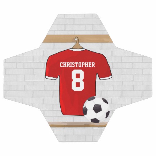 Personaliseerbaar Rood Wit Voetbalshirt Voetbal (Enkel)