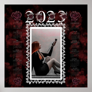 Personaliseerbare 2023  Gotische stijl kalender  Poster