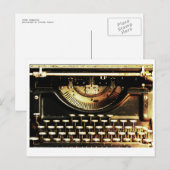 Personaliseerbare antiek schrijfmachinebriefkaart briefkaart (Voorkant / Achterkant)